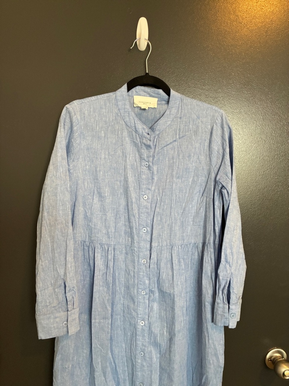 Pomander Place Lydell Maxi Dress Chambray Sz S - Picture 3 of 8
